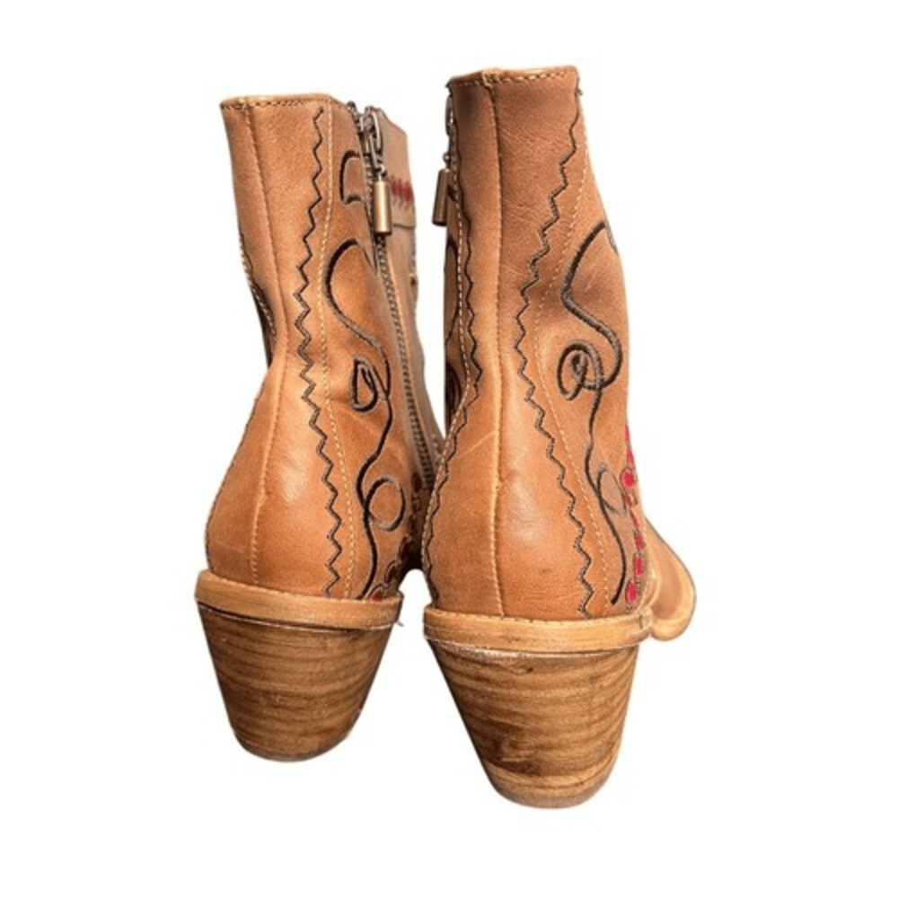 Anthropologie Marco Delli Embroidered Leather Western Boot Size 36 Floral Cowboy - Picture 8 of 14